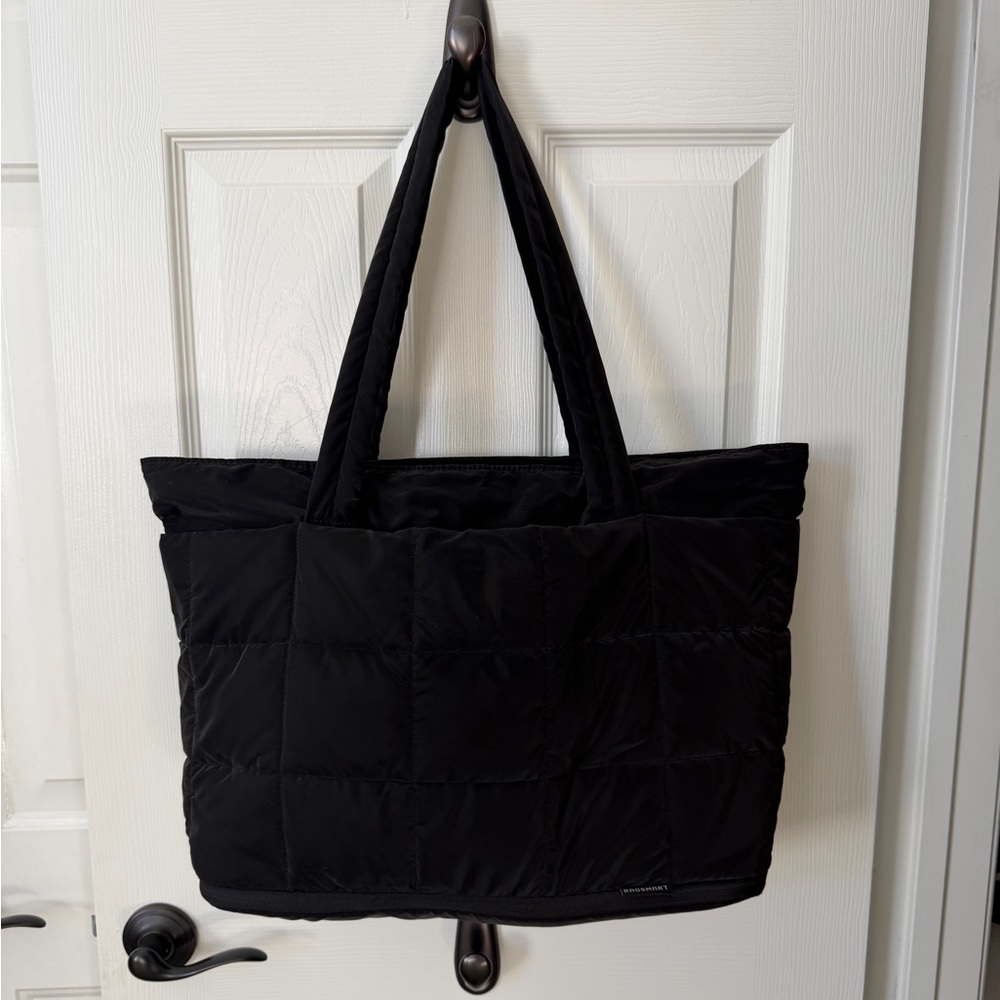 Bagsmart Expandable Black Quilted Tote Bag